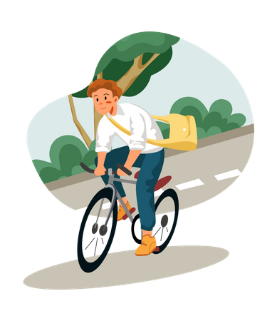 Homem andando de bicicleta  Ilustração