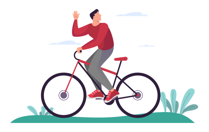 Homem andando de bicicleta  Ilustração