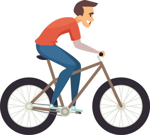 Homem andando de bicicleta  Ilustração