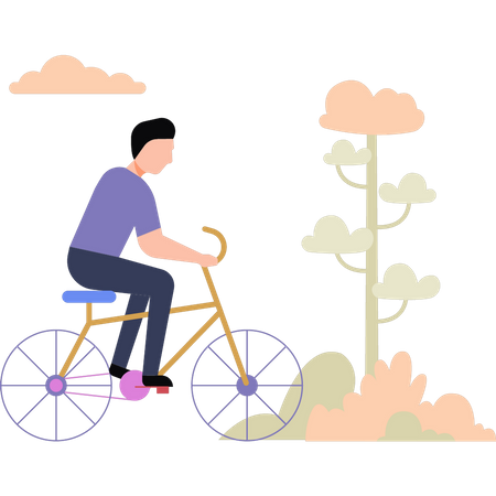 Homem andando de bicicleta  Ilustração