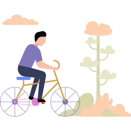 Homem andando de bicicleta  Ilustração