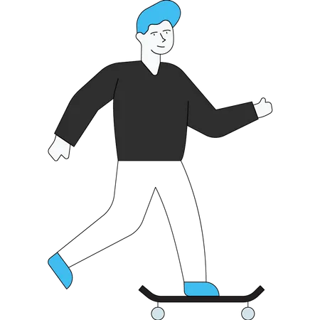 Homem andando de skate  Ilustração