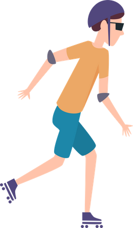 Homem andando de patins  Ilustração