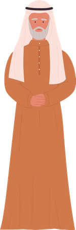 Homem árabe idoso  Ilustração