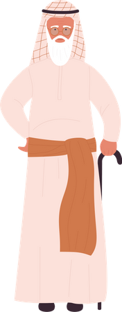 Homem árabe idoso  Ilustração