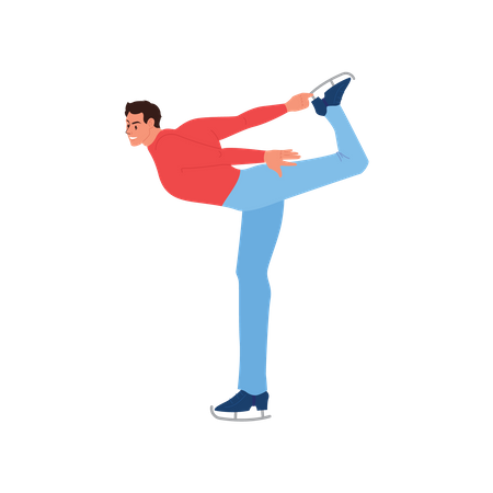 Homem atleta patinação artística  Ilustração