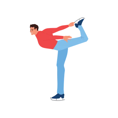 Homem atleta patinação artística  Ilustração