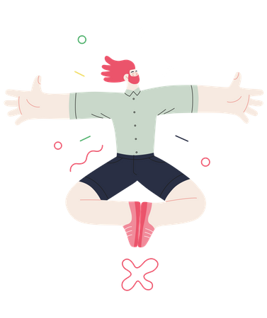 Homem barbudo feliz  Ilustração