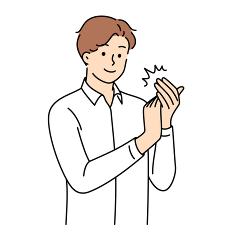 Homem batendo palmas  Ilustração