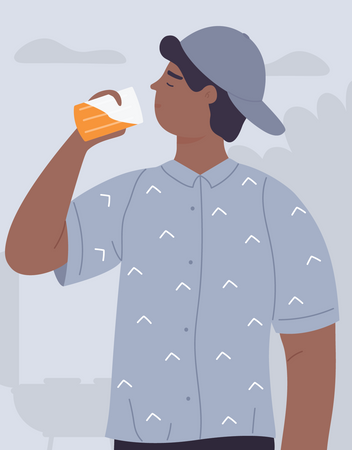 Homem bebendo cerveja  Ilustração