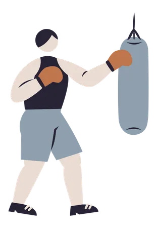 Homem boxe  Ilustração