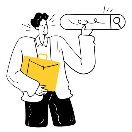 Homem em busca de nova oportunidade de carreira  Ilustração