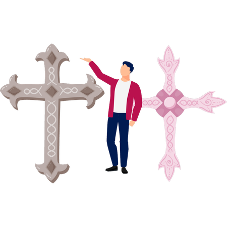 Homem carregando a cruz de Jesus  Ilustração