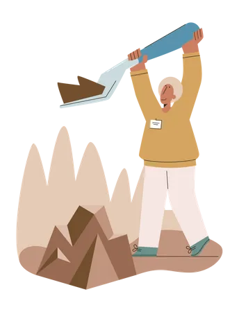 Homem cavando solo  Ilustração