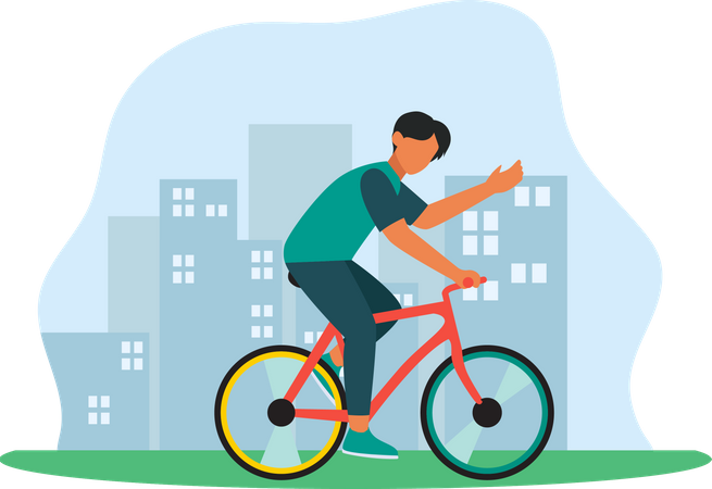 Homem andando de bicicleta  Ilustração