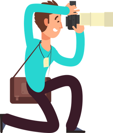 Homem clicando na foto  Illustration