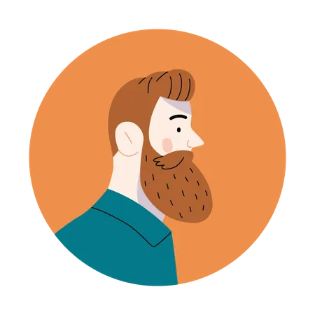 Homem com barba  Ilustração