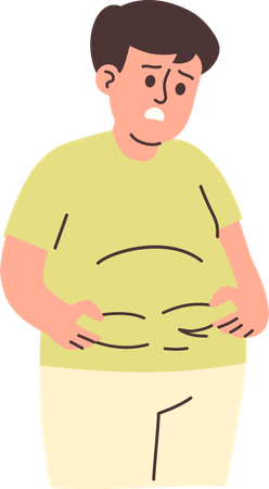 Homem com barriga gorda  Ilustração