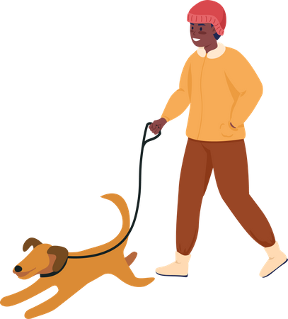 Homem com cachorrinho  Ilustração