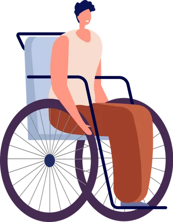 Homem deficiente em cadeira de rodas  Ilustração