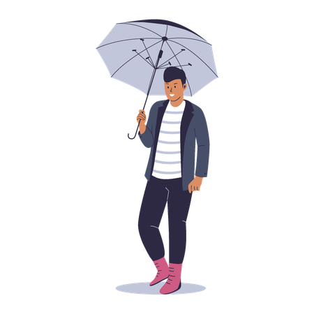 Homem com guarda-chuva  Ilustração