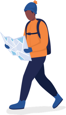 Homem com mapa  Ilustração