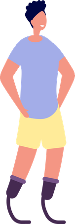 Homem com prótese de perna  Ilustração