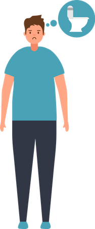 Homem com prisão de ventre  Ilustração