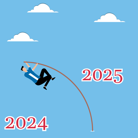 Homem com salto com vara de 2024 a 2025  Ilustração