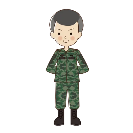 Homem com uniforme de soldado  Ilustração