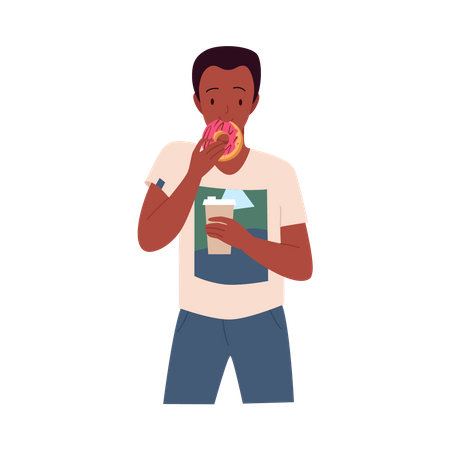 Homem comendo  Ilustração