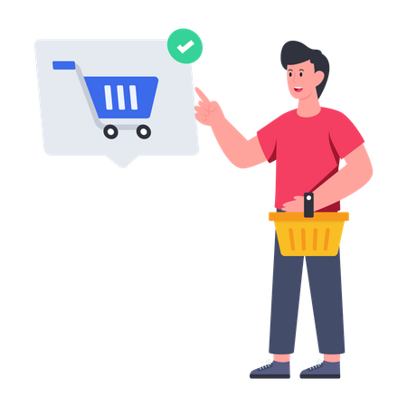 Homem fazendo compras on-line  Ilustração