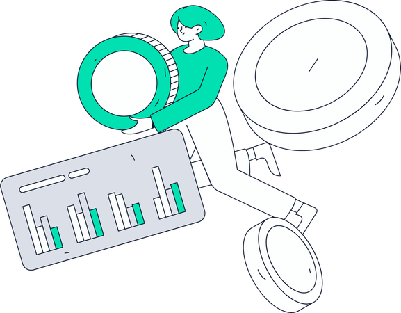 Homem correndo com crescimento financeiro  Illustration