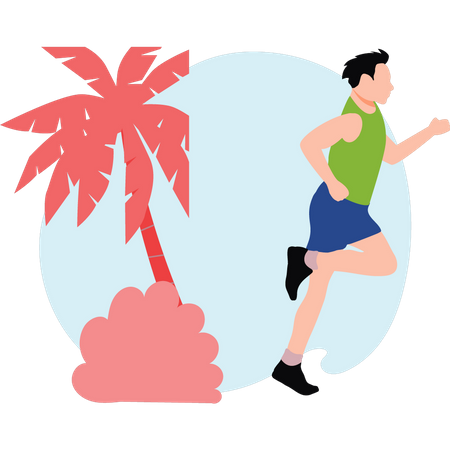 Homem correndo para se exercitar  Ilustração