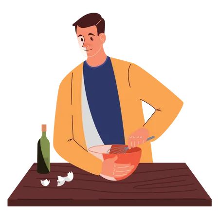 Homem cozinhando  Ilustração