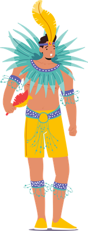 Homem dançando no Carnaval do Rio de Janeiro  Ilustração