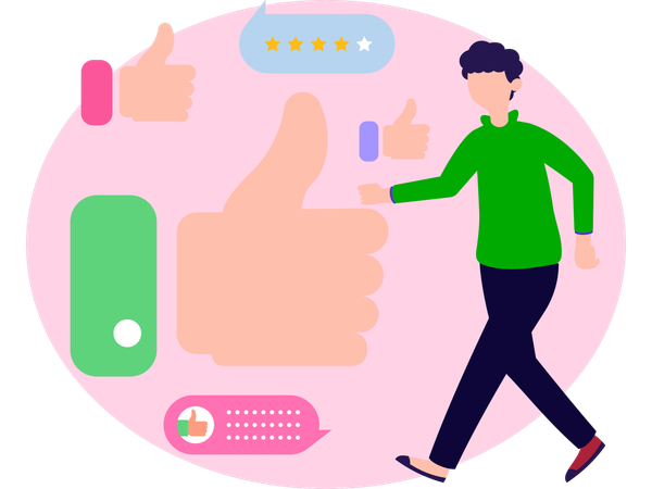 Homem dando um bom feedback  Ilustração