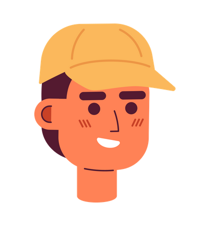 Homem de boné de beisebol sorrindo  Ilustração