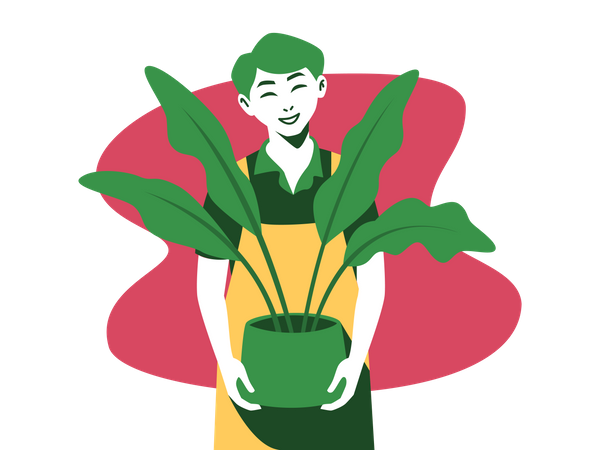 Homem em pé com planta de casa  Ilustração