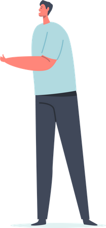 Homem de pé e falando  Ilustração