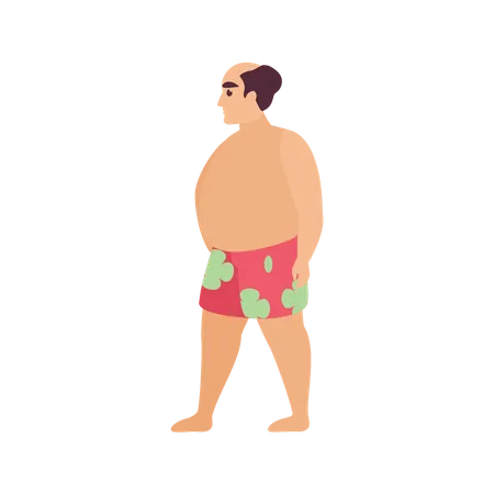 Homem vestindo shorts  Ilustração