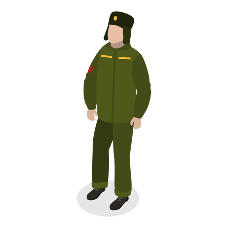 Homem em uniforme militar  Ilustração