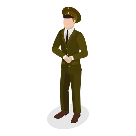 Homem em uniforme militar  Ilustração