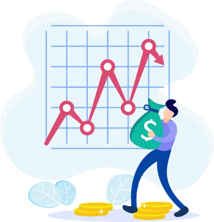 Homem discutindo gestão financeira  Ilustração