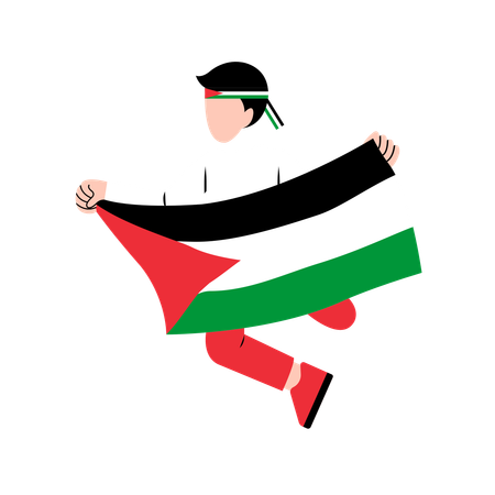 Homem diz para libertar a Palestina  Ilustração