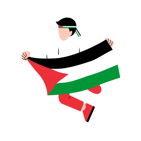 Homem diz para libertar a Palestina  Ilustração