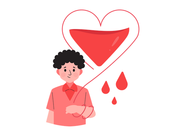 Homem doando sangue  Ilustração