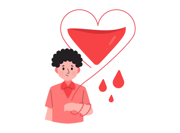 Homem doando sangue  Ilustração