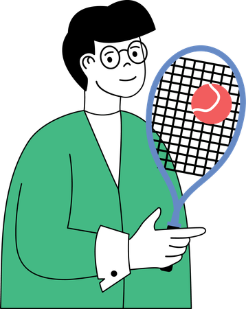 O homem é jogador de badminton  Ilustração