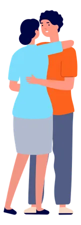 Homem e mulher se abraçando  Ilustração